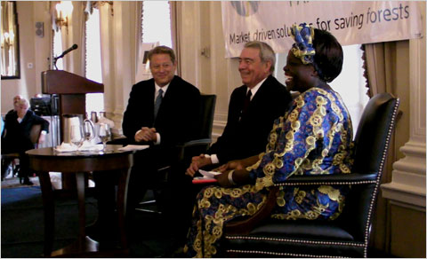 picture of Al Gore, Dan rather 
                        and Wangari Maathai